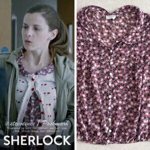 pins & needles Sheer Apple Print Blouse ASO Molly Hooper Sherlock